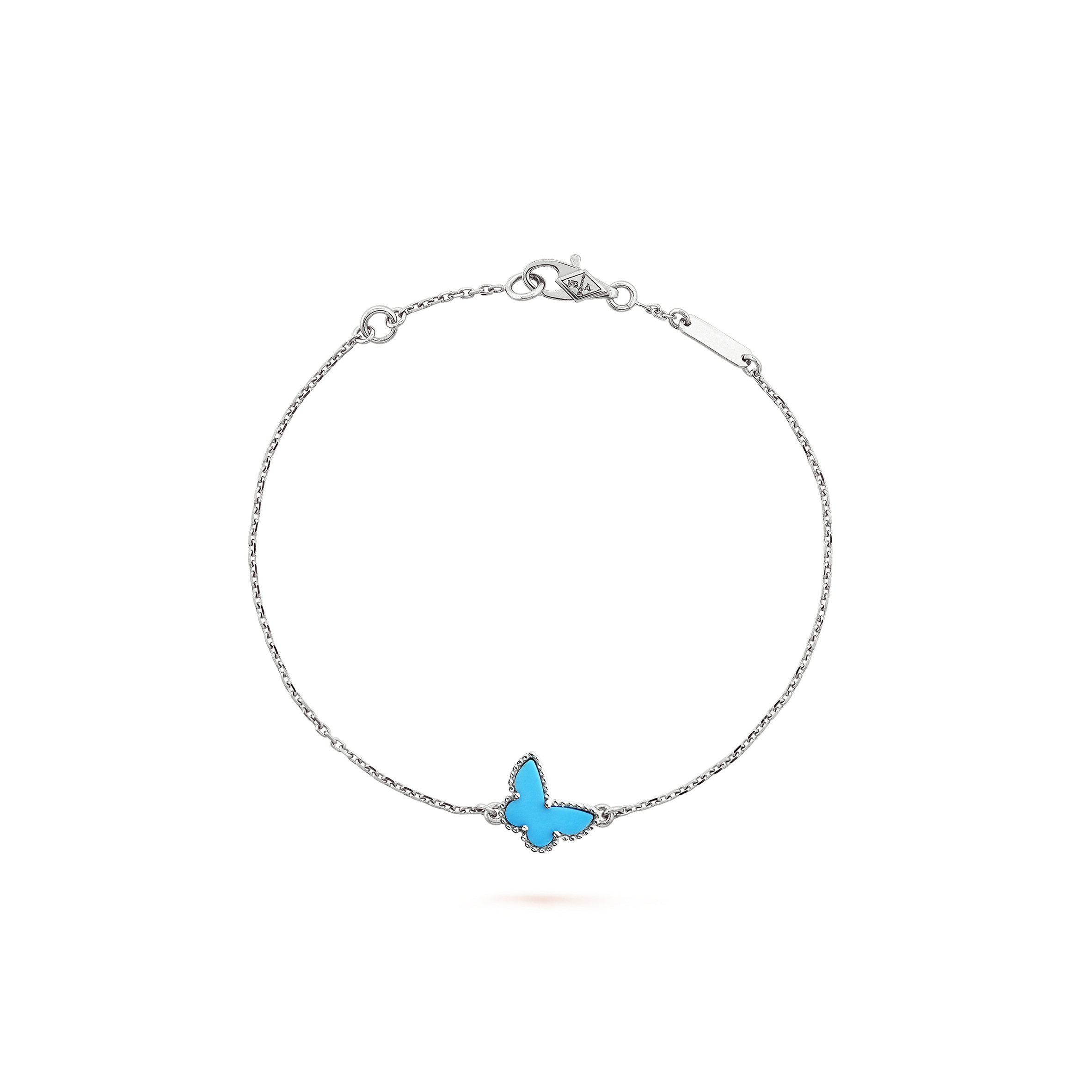 VAN CLEEF ARPELS SWEET ALHAMBRA BUTTERFLY BRACELET - WHITE GOLD, TURQUOISE  VCARF80400